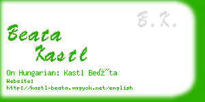 beata kastl business card